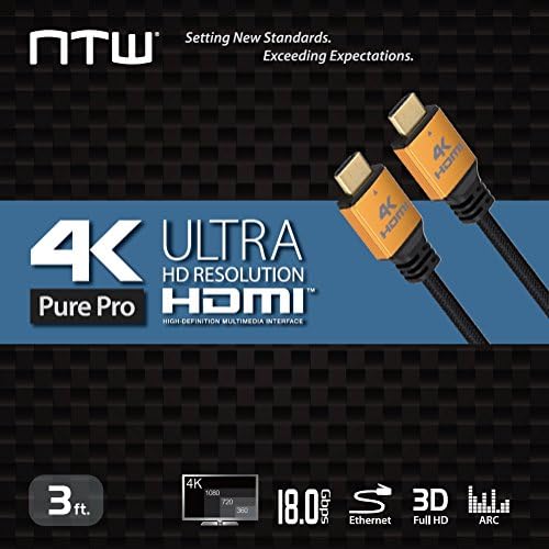 NTW Pure Pro 4K HDMI kabl 3FT brzina 18Gbps HDMI 2.0 kabel, 4k HDR, ultra HD kabl 3D, 2160p, 1080p,