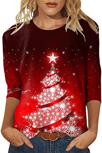 LED svjetlosni niz Božićna košulja neonska lagana majica 3/4 rukava Crewneck Božićna dukserica