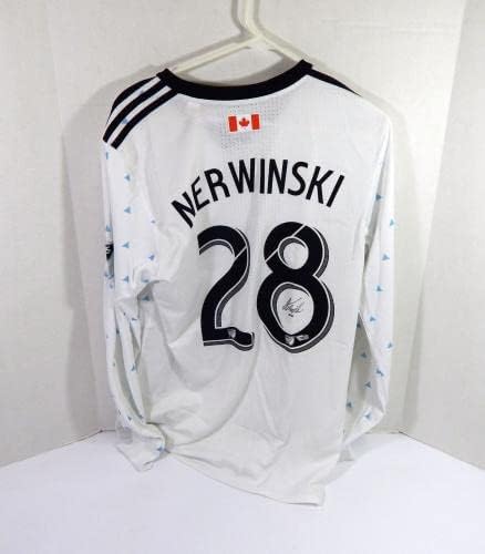 2018 Vancouver Whitecaps FC Jake Nerwinski # 28 Korištena igra Potpiseni bijeli dres L 8 - nogometni dresovi