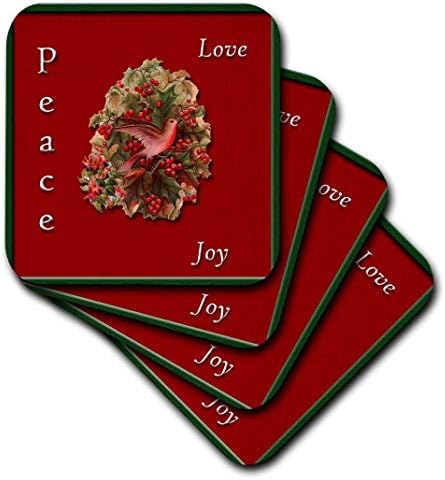 3drose CST_169906_1 Ljubav, Mir, Joy Holly & Božićni kaktus sa golubicom mekim podmetačima,
