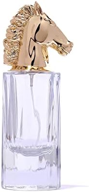 Miykuish puhanja čistog stakla praznih parfemskih boca sa zlatnim metalnim bocama za glavu konja,
