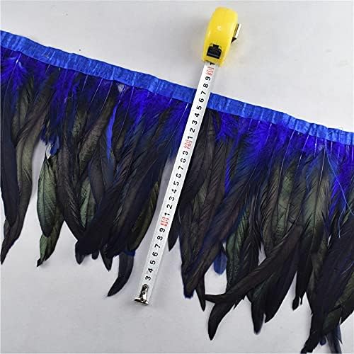 Zamihalaa 1meters/Lot 25-30cm / 10-12 Black Coque Rooster rep Feather Trim Chicken Ribbon Trims perje za