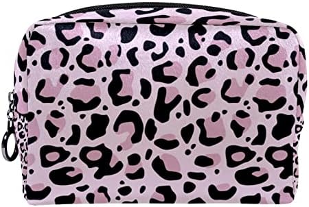 Toaletna torba, putna šminka kozmetička torba za žene muškarci, leopard zrno ružičasto crne klasične
