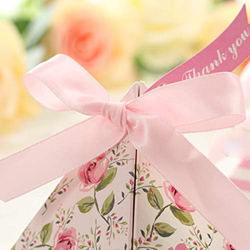 Toyvian 25 paketa trokuta vjenčani poklon kutije dvostrani ispis cvjetni papir Candy kutija za vjenčane zabave