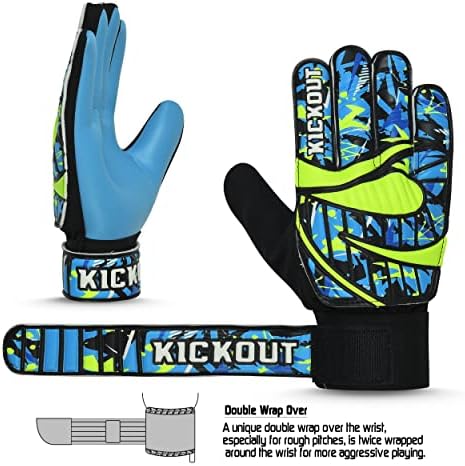 KickOut Premium Soccer Golman rukavice | Funky Golman rukavice sa 3 mm lateks za Super Grip & Zaštita