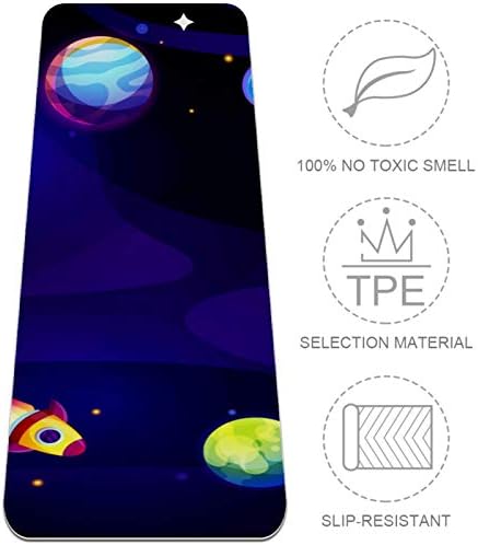 Siebzeh Galaxy Space Planet Premium Thick Yoga Mat Eco Friendly Rubber Health & amp; fitnes non Slip