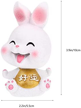 Dvorišni dekor Drhkir Glava Zec Car Dashboard Dekoracija automobila Pribor za unutrašnjost kineskih novogodišnjih zec 2023 Figurica Minijatura Zodiac Rabbit Feng Shui Bunny Kip Boweng Bunny