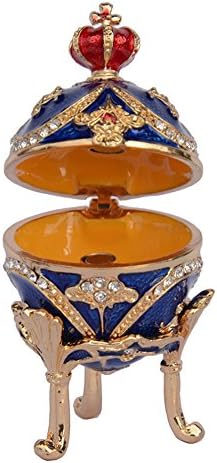 MixDom Big Black Russian Faberge Egg Trinket kutija za nakit ručno oslikana ukrasna kutija sa šarkama držačem