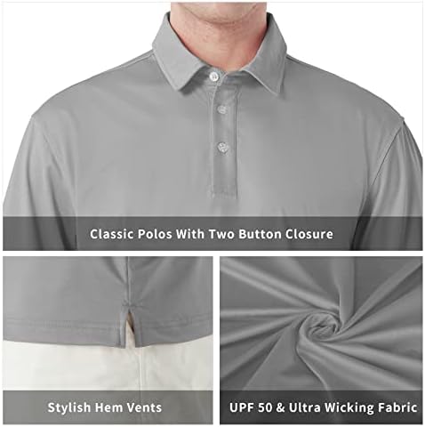 NAVISKIN muške Polo majice Quick Dry golf Shirts UPF 50 dugi i kratki rukavi Moisture Wicking Polo Shirts