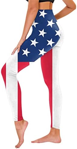 4. jula Tajice za žene Visoko struk Američke gama za zastavu Vježbanje Tummy Control Fitness