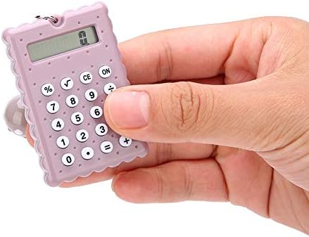 Mini kalkulator, prenosivi džepni bomboni boja PVC 8 ​​cifara elektronički kalkulator sa silikonskim tipkama i kopčama za privjesak za djecu studentica