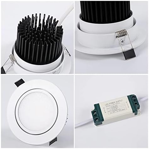 TiiM 10 paket LED Ugradna plafonska lampa 2,64-5,5 inča sa mogućnošću zatamnjivanja COB Gimbal Retrofit