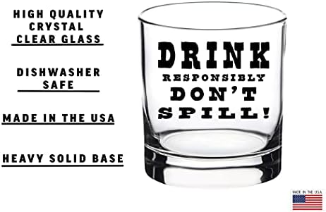 Rogue River Tactical Funny Piće Odgovorno Staromodan Whisky Glass Piće Kup Poklon Za Njega Muškarci Tata