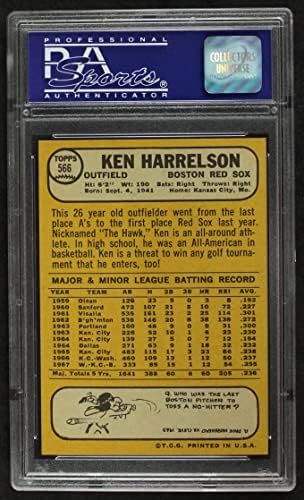 1968 TOPPS 566 Ken Harrelson Boston Red Sox PSA PSA 8.00 Crveni Sox