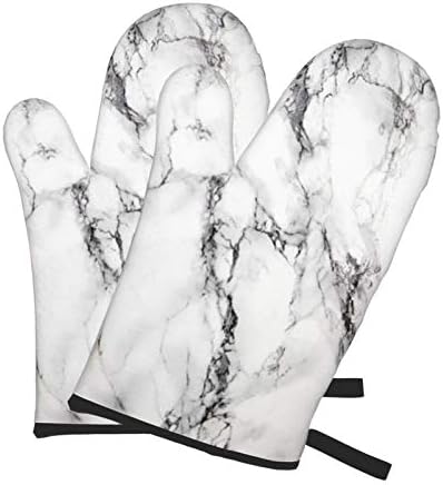 Suqkxco rukavice za pećnicu od bijelog mramora 1 par vodootpornih rukavica otpornih na visoku toplotu meka
