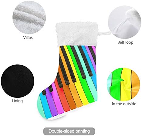 Alaza Božićne čarape Rainbow Klavirske tipke izolirane na bijelom klasiku personalizirali velike ukrase o