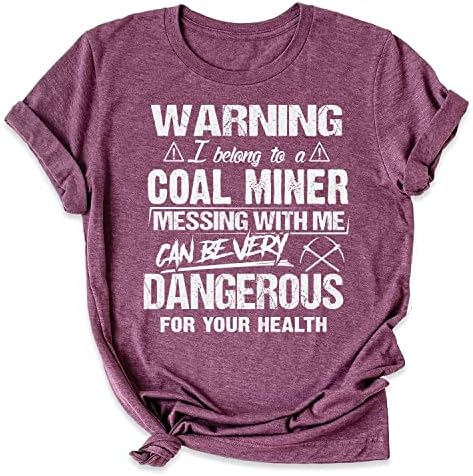 Dan očeva T-Shirt, upozorenje pripadam Rudar zeza sa mnom može biti vrlo opasno za vaše zdravlje, rudar uglja Tees muškarci T-Shirt, pokloni za oca, Djed, Dan očeva