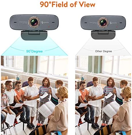 Angetube 1080p Web kamera za računar HD web kamera sa mikrofonom-USB PC kamera sa širokim uglom od 90 stepeni, Plug and Play za Zoom / Skype / Teams / Streaming | Video pozive