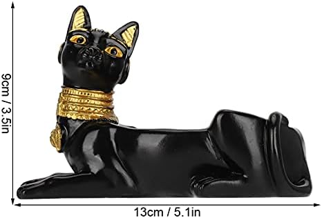 TIIYEE CAT Oblik pepeljara, egipatska kolekcionarska figurica statua crna smola za ash Lad za dekoracije