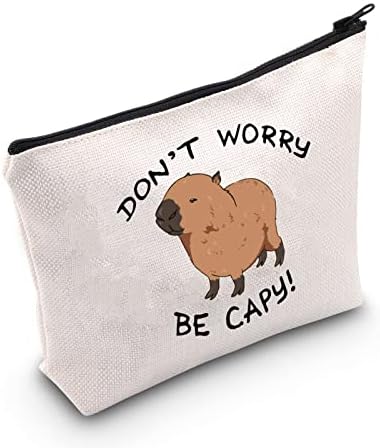 TSOTMO Capybaras torba za šminkanje životinje tematski poklon Funny Don't Worry Be Capy torba za šminkanje poklon za parodiju životinja Capybaras poklon ljubitelja životinja