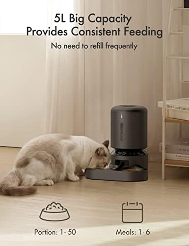 PETLIBRO automatska hranilica za mačke za dvije mačke, dozator suhe hrane od 5L sa Razdjelnikom i dvije
