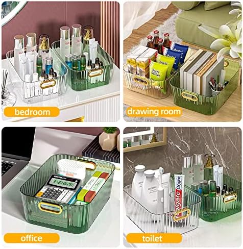 Biedum 2 paket otvoreni pretinac prozirni plastični Organizator, pravougaona kanta za šminkanje i umivaonik