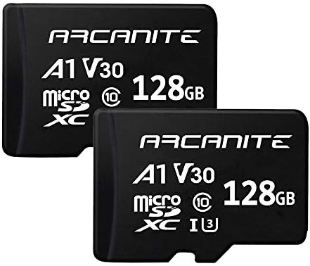ARCANITE 2 paketa 128GB microSDXC memorijska kartica - A1, UHS-I U3, V30, 4K, C10, MicroSD, optimalne brzine čitanja do 90 MB / s