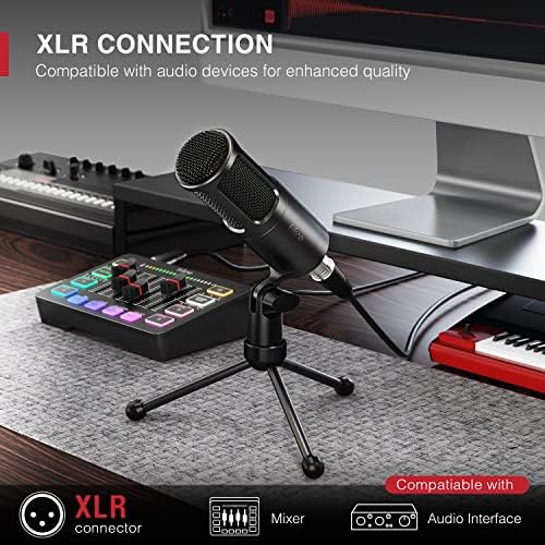 FIFINE XLR dinamičko postolje za mikrofon i mikrofon, vokalni Podcast mikrofon sa Kardioidnim uzorkom za