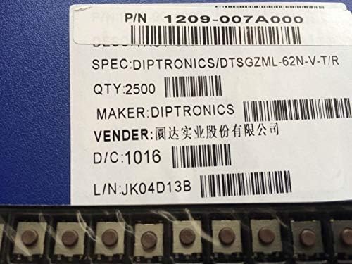 Taiwan Round DETSGZML-62N-V-T / R Tact Switch 6 * 6 * 3.1 Patch 5 stopa original