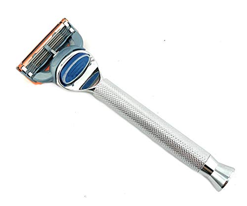 G. B. S 5 sigurnosni brijač sa dugim nehrđajućim ručkama u stilu oštrice, dijamantski uzorak