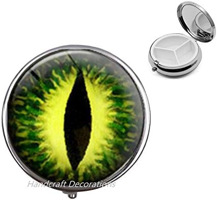 Nakit od zelenog i žutog oka-očna jabučica-futrola za pilule za zelene oči-nakit za oči-kutija za pilule za