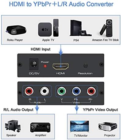 Easycel HDMI za komponenter Compponent sa HDMI i komponentnim kablovima, aluminijski HDMI 1080p Aluminijum za RGB, HDMI do YPBPR 5RCA pretvarač sa funkcijom skalera