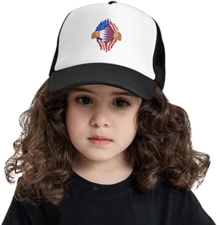 Bolufe U.S. i Katar zastava za dječje bejzbol kapa, ima dobru funkciju prozračne, prirodne udobnosti