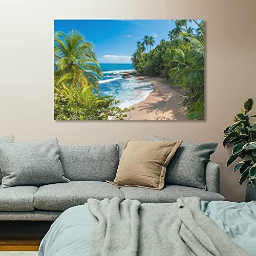 Karipska plaža pejzažna zidna Umjetnost tropsko Havajsko ostrvo zidna Umjetnost platno plakati ispisuju sliku za dnevni boravak spavaća soba uredska kuhinja dekor 24x36inch Frame-Style