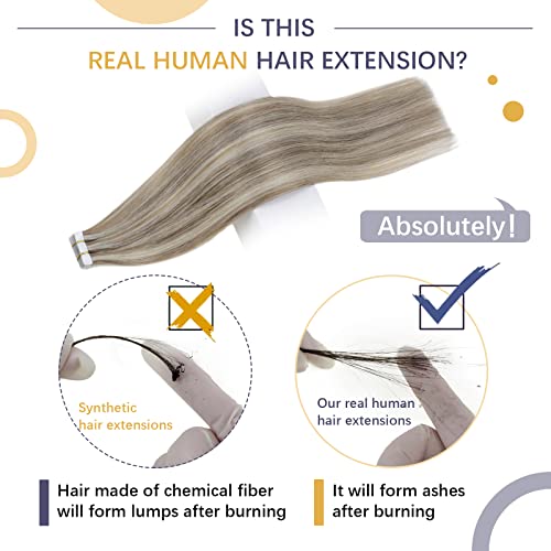 Ekstenzije za kosu snopovi traka u ekstenzijama za kosu Human Hair Brown Highlight plava traka za kosu u ekstenzijama