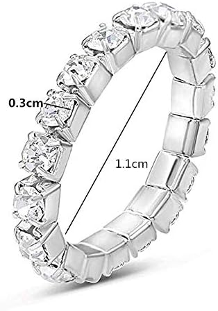 PPX 6 kom vještački dijamant 1 Red kristali intarzirani popločani nakit rastezljivi elastični prsten