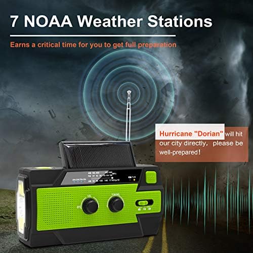 Emergency Crank Weather Radio, 4000mAh solarna ručica prijenosni AM/FM/NOAA Weather Radio sa 1W 3 modnom lampom