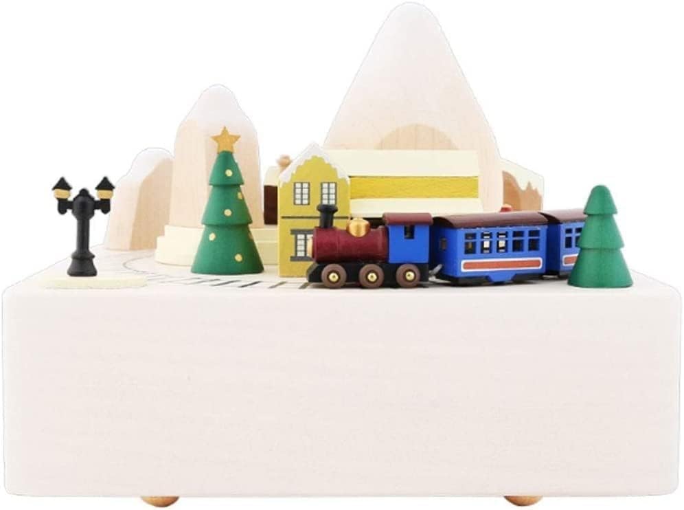Luvadu Glazbeni pokloni Ručno rađeni drveni sat voz karusel Musical Box Domaći ukrasi Božićni rođendan Gifts