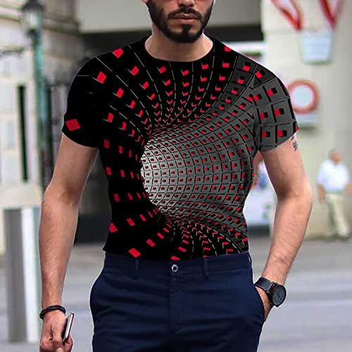 Majice za vježbanje za muškarce Casual 3D digitalni tiskani majica kratkih rukava Crewneck majica Novelty atletski košulje Ljetne majice