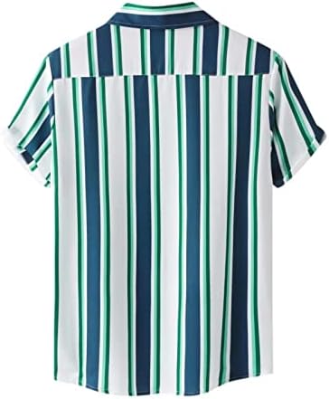 Zpervoba mužjak ljetna plaža SPLICE Striped Print Kubanska košulja kratkih rukava majica majica majica MENS