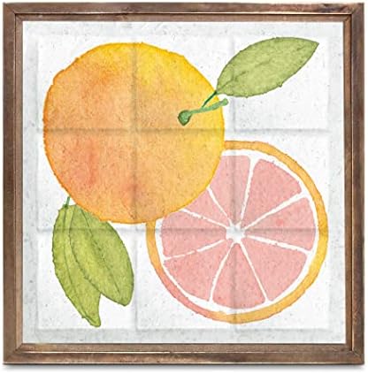 Citrus Tile VIII, Joyride Home Decor, Joyride home dekor uokvirena drvena ploča, 11.25 x11.25 umjetnički dizajniran Kućni dekor, izrazite svoj stil.
