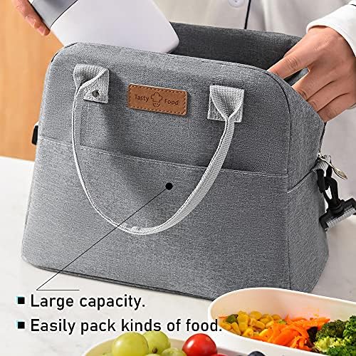 Torba za ručak, torba za ručak za višekratnu upotrebu sa prednjim džepom, izolovana termo torba za ručak,