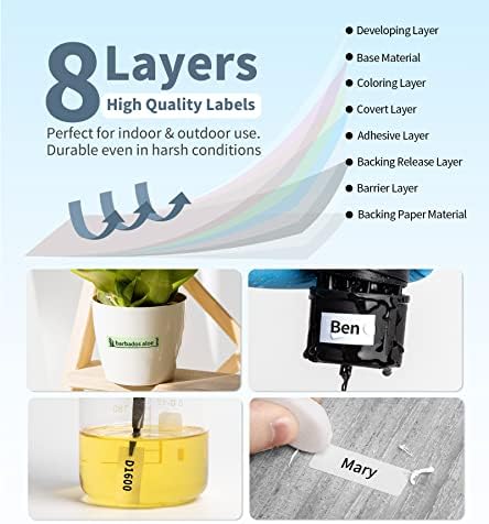 Vixic Label Maker D1600 Bluetooth Label Printer Portable Label Maker Machine sa trakom kompatibilnom sa iOS Androidom, Smart Labeler sa više šablona označavanja za organizaciju kućne kancelarije
