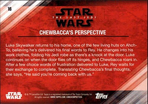 2018 TOPPS Star Wars The Last Jedi Series 2 Blue 16 ChewBacca perspektive kolekcionarsku