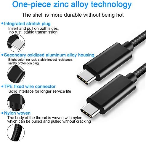 IDOLCO [6.6 ft 100w / 5A] USB C na USB C kabel & amp; 56W USB punjač za automobile Multi USB Adapter za cigarete,