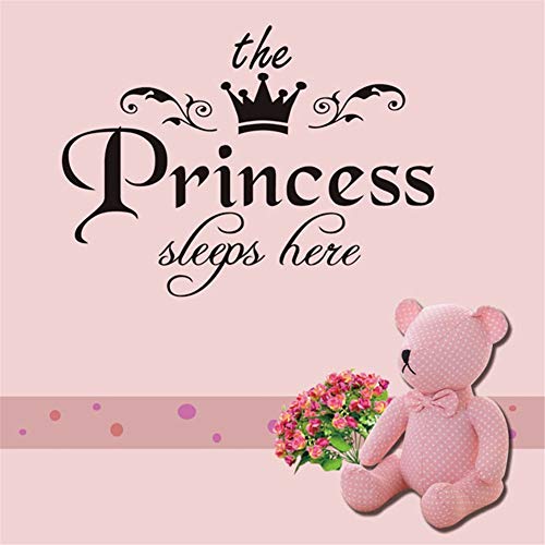 QISHENG princeza spava ovdje zidna naljepnica Vinilna naljepnica za djecu Baby Girls dekoracija spavaće sobe rasadnik Kućni dekor Mural dizajn