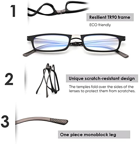 SKYOAK Unbreakable Evolved Folding leading Glasses For Women Men Blue Light Blocking Anti UV