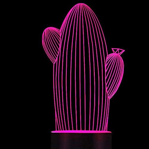 3d Cactus Flower Light Led dodirni prekidač dekor stol optičke iluzije lampe 7 svjetla za promjenu