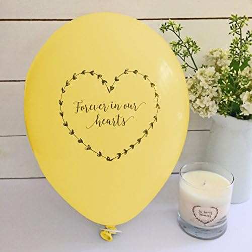 Angel & Dove 25 žuti pogrebni baloni 'zauvijek u biorazgradivom našim srcima - za memorijal, proslavu