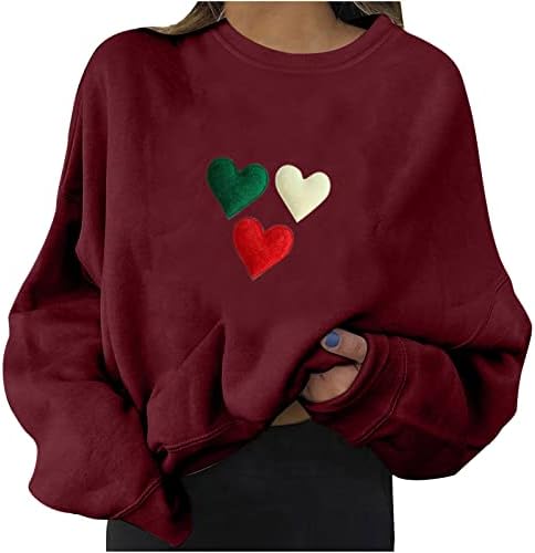 Valentinovo zasebno prevelike kofere za prevelike žene plus veličina Ljubavna pisma Štampani labavi runovi pulover